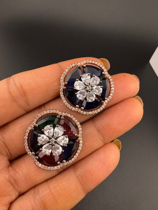 Premium Victorian Adjustable Round Ring in Crystals and Cubic Zirconia in Unique Design