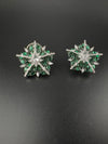 Premium Nano Setting Cubic Zirconia, Crystal stones in Unique setting is Victorian designer Inspired Statement Oversized Stud earrings