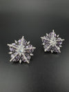 Premium Nano Setting Cubic Zirconia, Crystal stones in Unique setting is Victorian designer Inspired Statement Oversized Stud earrings