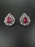 Premium Nano Setting Cubic Zirconia, Crystal stones in Unique setting is designer Inspired Statement Stud earrings