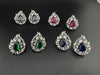 Premium Nano Setting Cubic Zirconia, Crystal stones in Unique setting is designer Inspired Statement Stud earrings