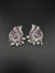 Premium Nano Setting Cubic Zirconia, Crystal stones in Unique setting is designer Inspired Statement Silver colored Stud earrings