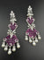 Premium 3D Nano Setting Cubic Zirconia with Pearls is designer Inspired Statement Drop Dangle Long earring