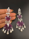 Premium 3D Nano Setting Cubic Zirconia with Pearls is designer Inspired Statement Drop Dangle Long earring