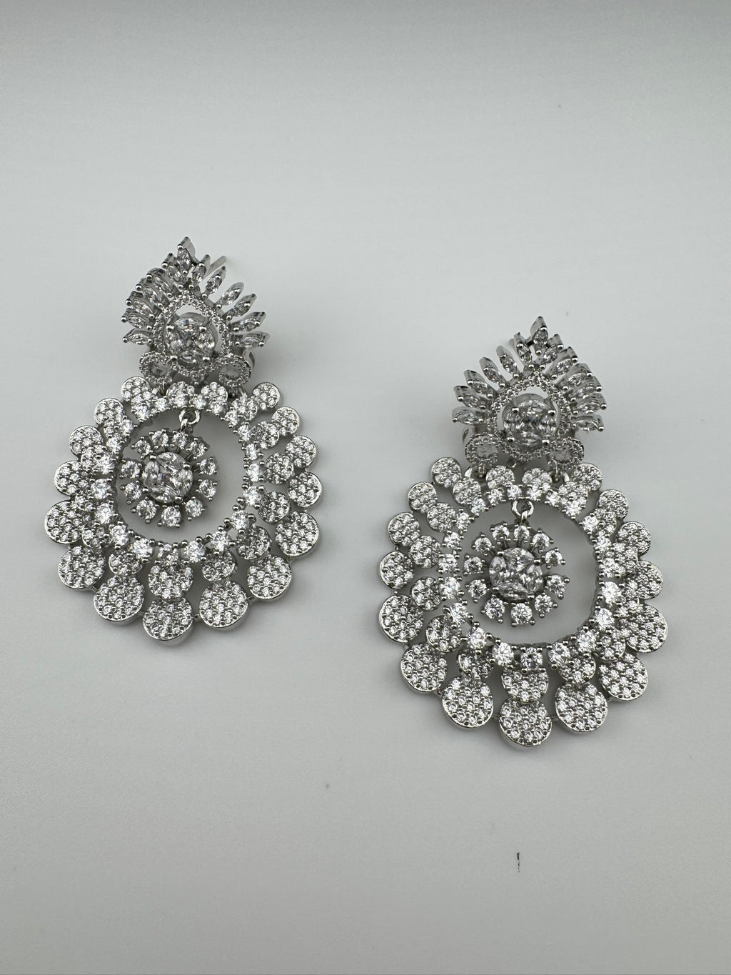 Premium Victorian Nano Setting Cubic Zirconia in a unique designer Inspired Drop Dangle earrings