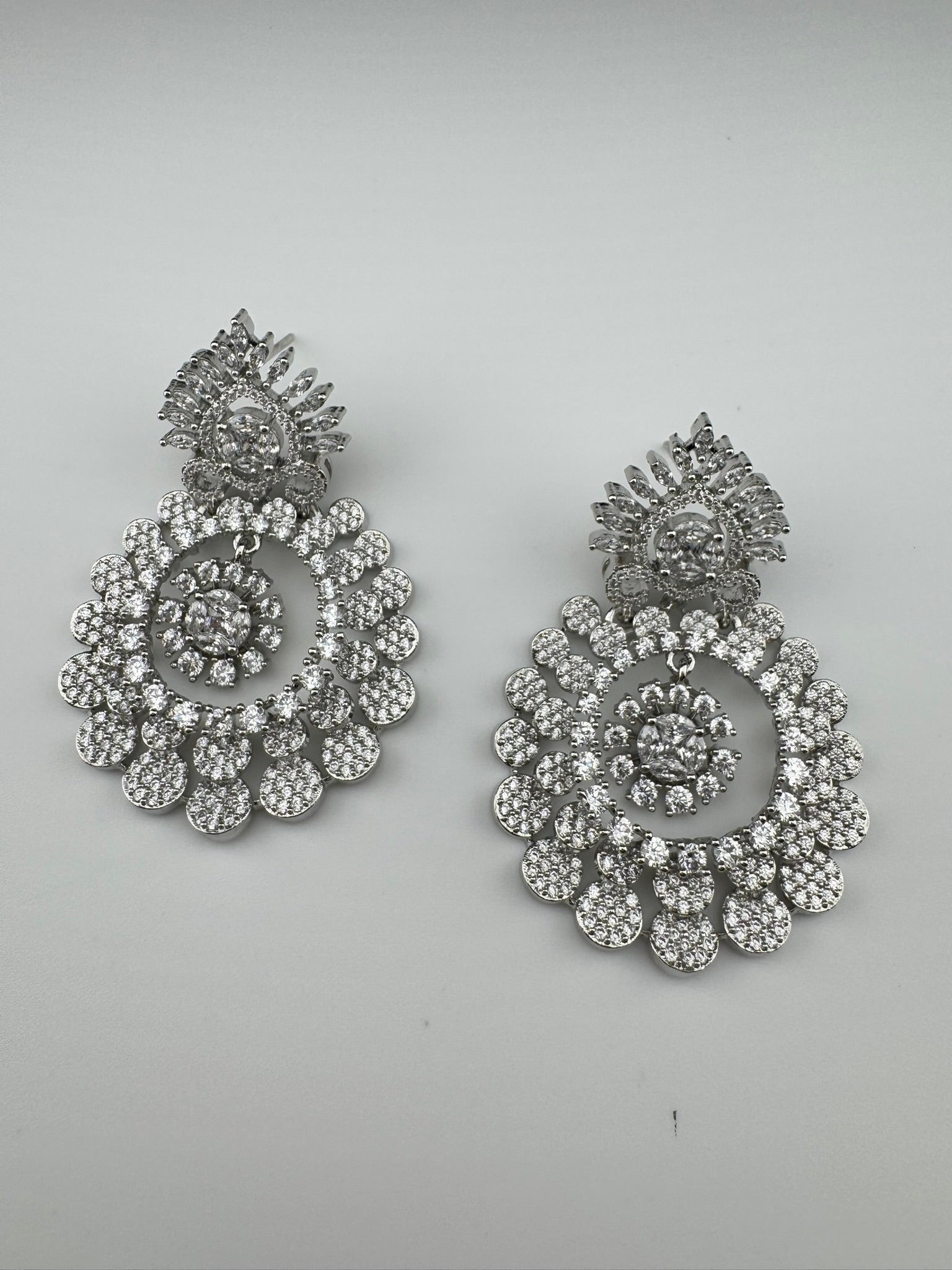 Premium Victorian Nano Setting Cubic Zirconia in a unique designer Inspired Drop Dangle earrings