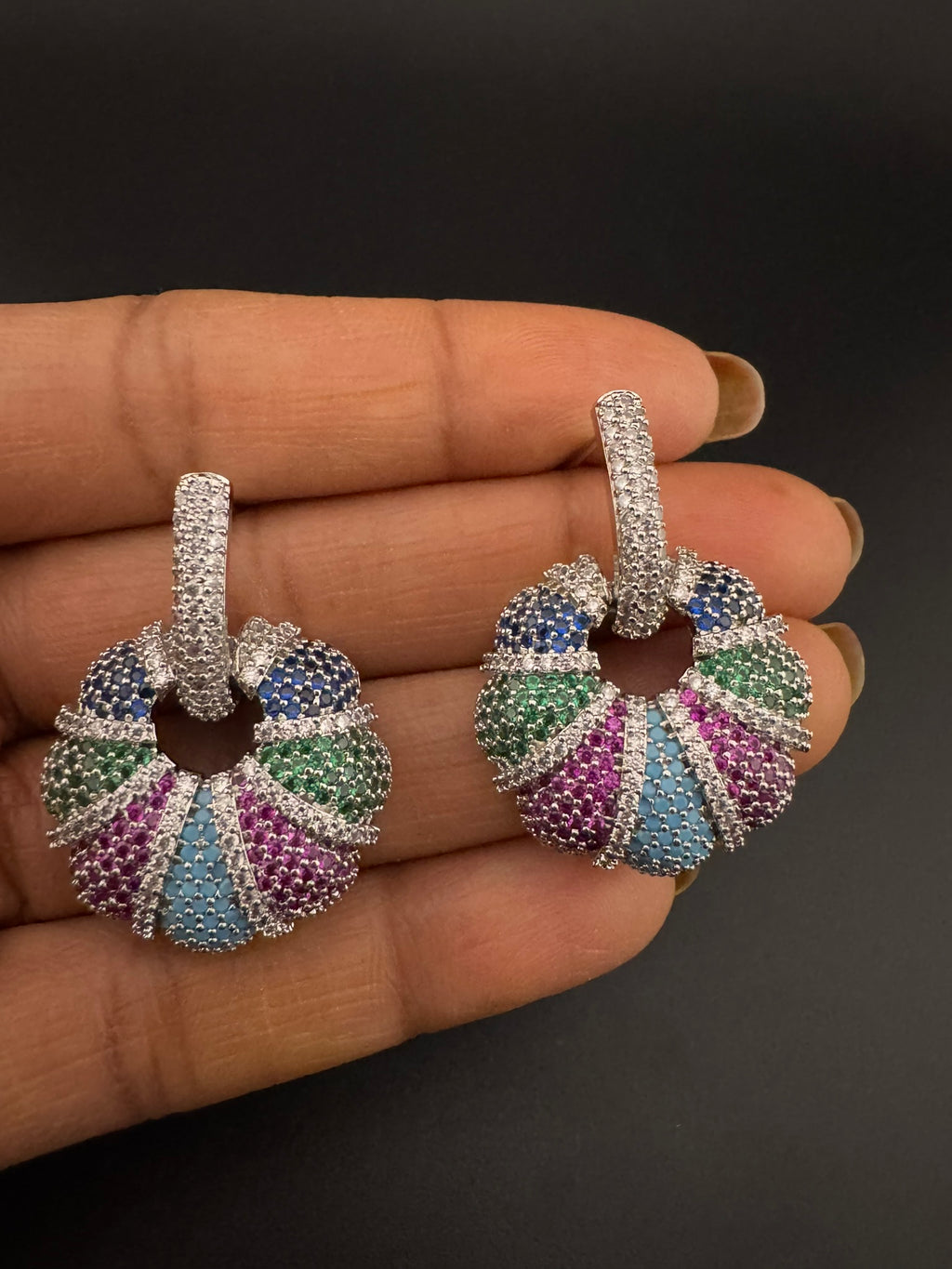 Premium Nano Setting Cubic Zirconia is Victorian designer Inspired Statement Drop Dangle earring