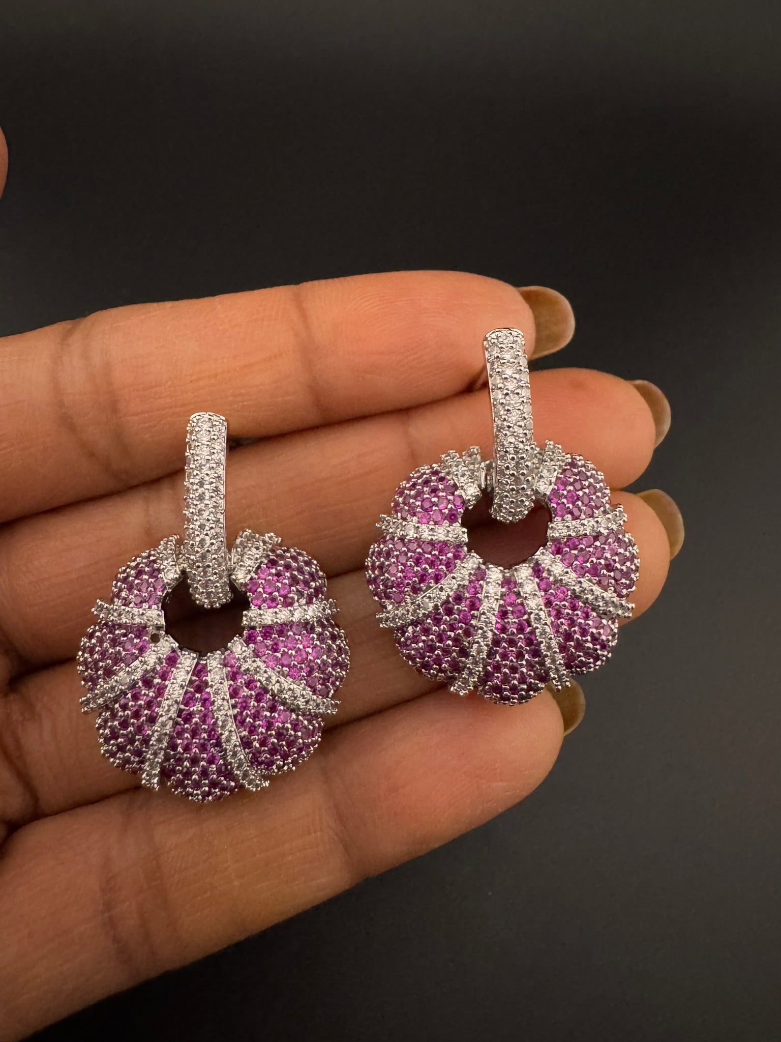 Premium Nano Setting Cubic Zirconia is Victorian designer Inspired Statement Drop Dangle earring