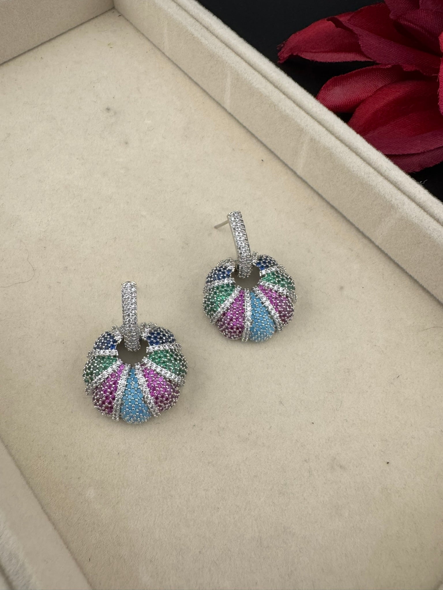 Premium Nano Setting Cubic Zirconia is Victorian designer Inspired Statement Drop Dangle earring