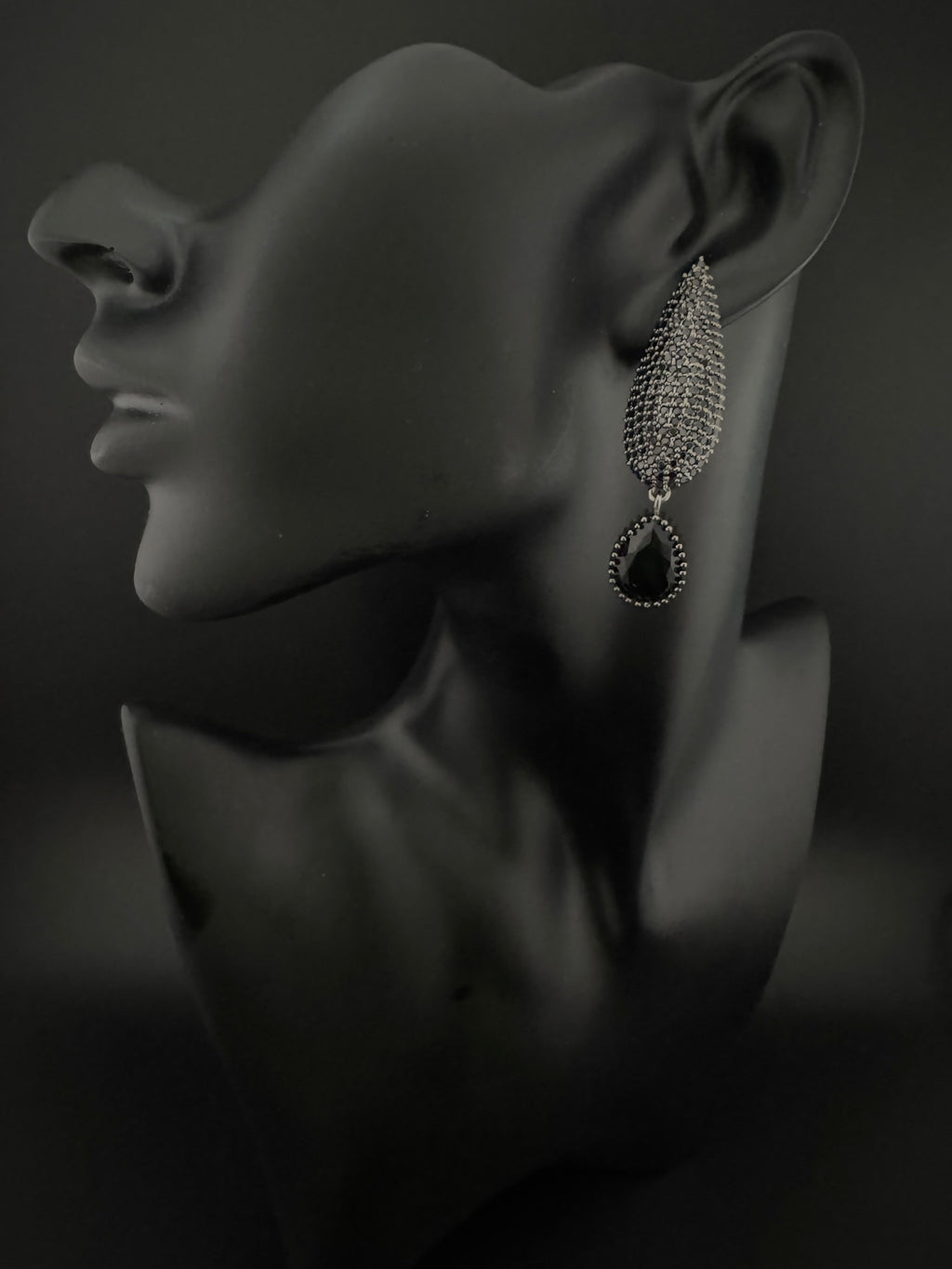 Premium Victorian Cubic Zirconia in Nano Setting long earrings, with stones