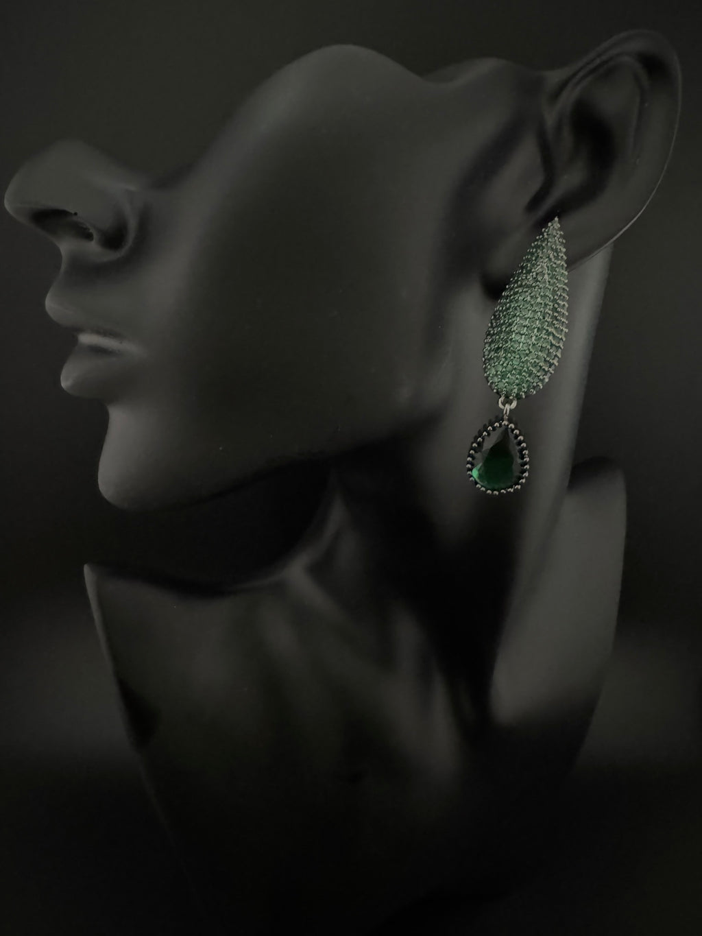 Premium Victorian Cubic Zirconia in Nano Setting long earrings, with stones