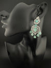 Premium Cubic Zirconia with Crystals and Stones is designer Inspired Statement Drop Dangle Long earring/Chand bali