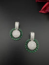 Premium Nano Setting Cubic Zirconia Chandelier earrings in Crystal stones in silver color Statement earrings