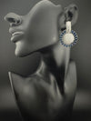 Premium Nano Setting Cubic Zirconia Chandelier earrings in Crystal stones in silver color Statement earrings