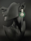 Premium Nano Setting Cubic Zirconia Chandelier earrings in Crystal stones in silver color Statement earrings