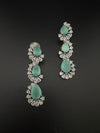 Premium Cubic Zirconia and Crystal stone in silver color Statement Long earrings