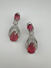 Premium Nano Setting Cubic Zirconia Chandelier earrings with Black Stone