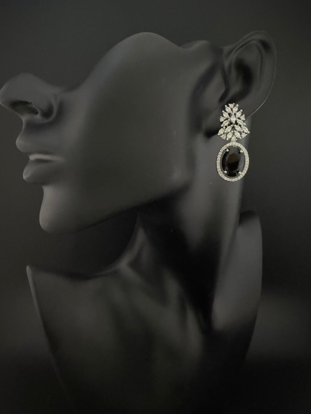 Premium Cubic Zirconia and Crystal stones in silver color earrings