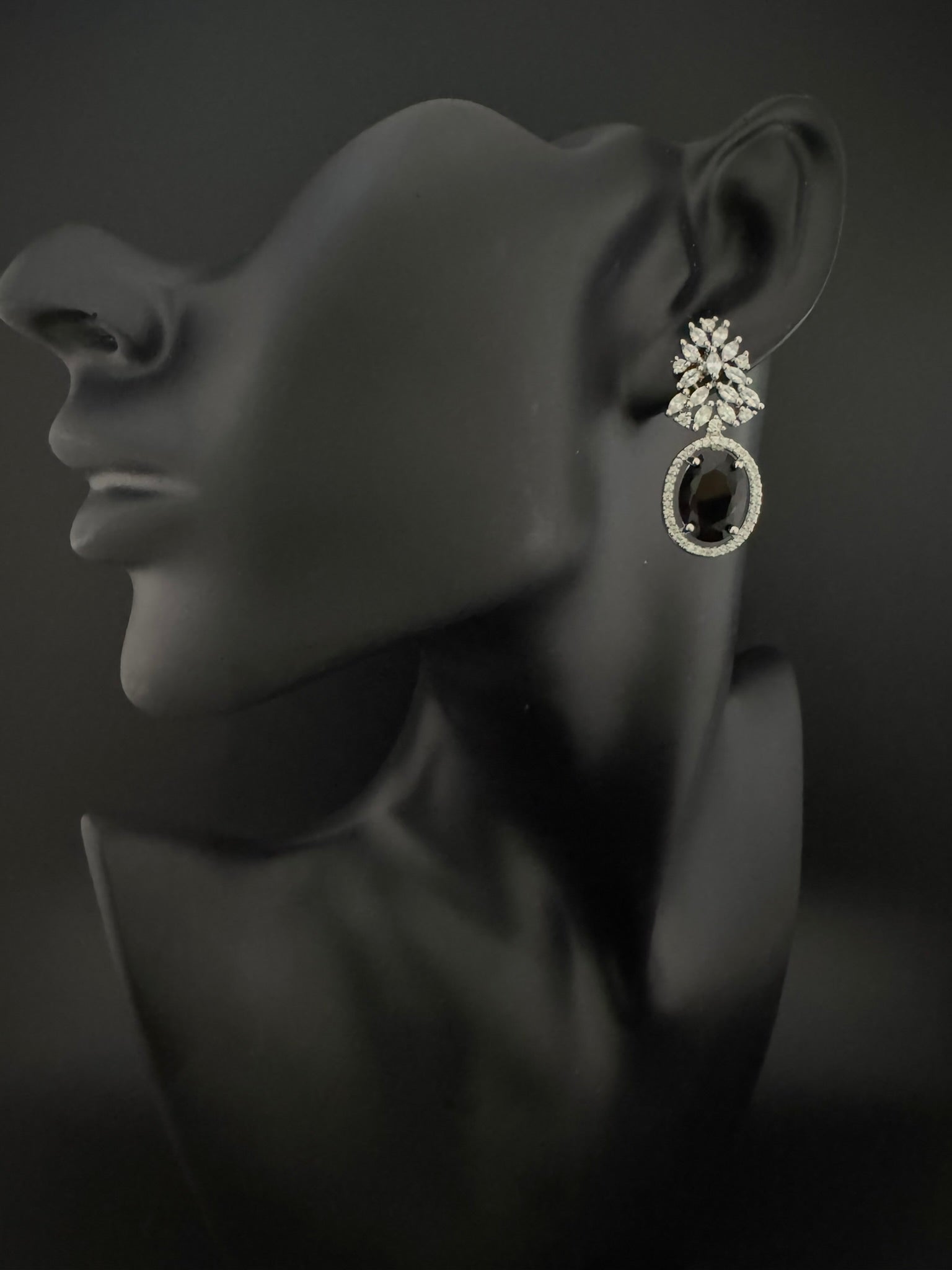 Premium Cubic Zirconia and Crystal stones in silver color earrings