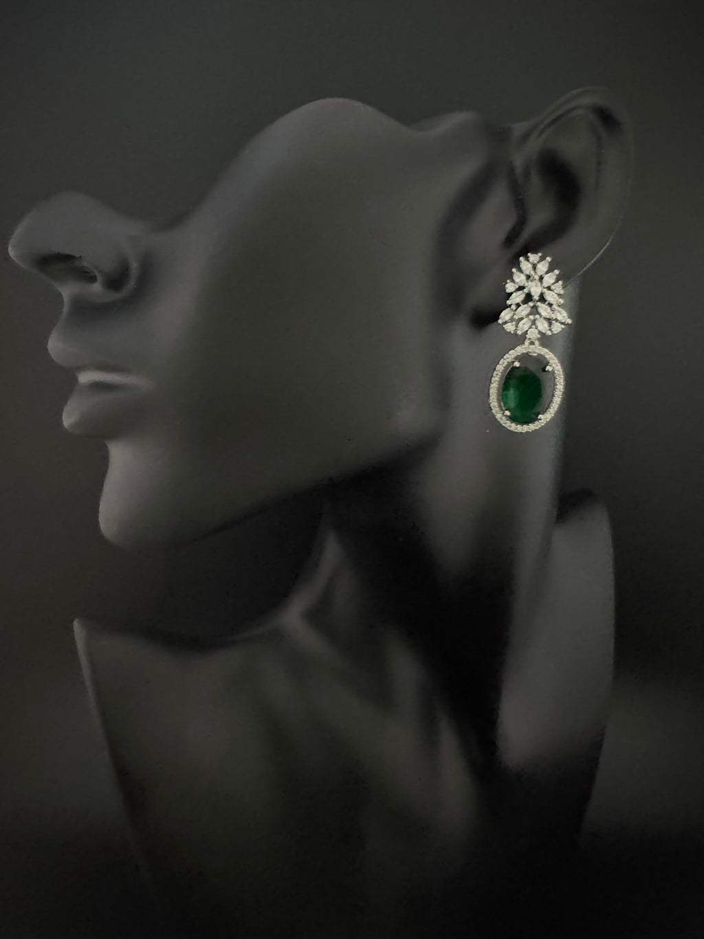 Premium Cubic Zirconia and Crystal stones in silver color earrings