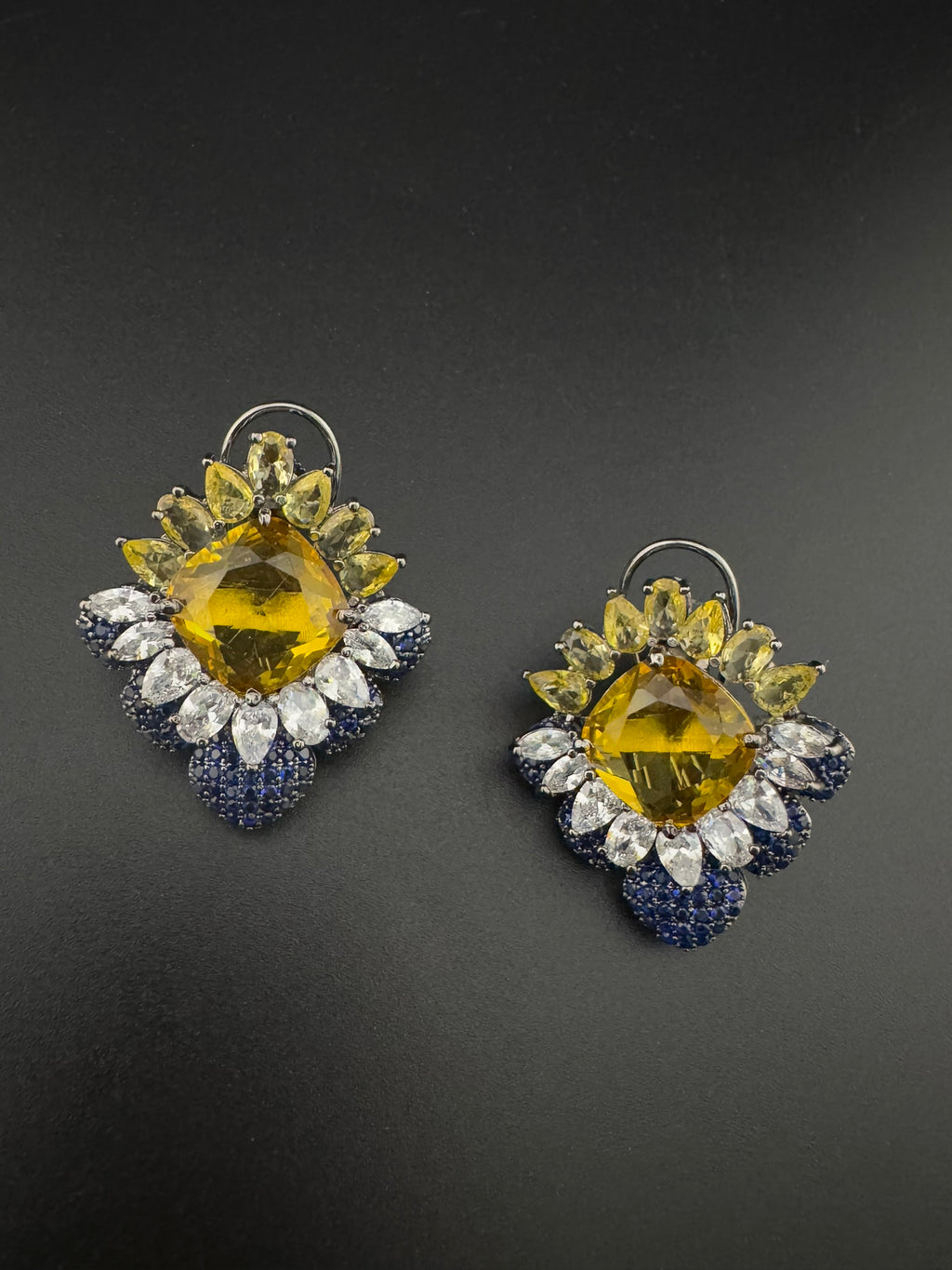 Premium Bow Cubic Zirconia and Swarovski Crystal stone in gold color Studs earrings