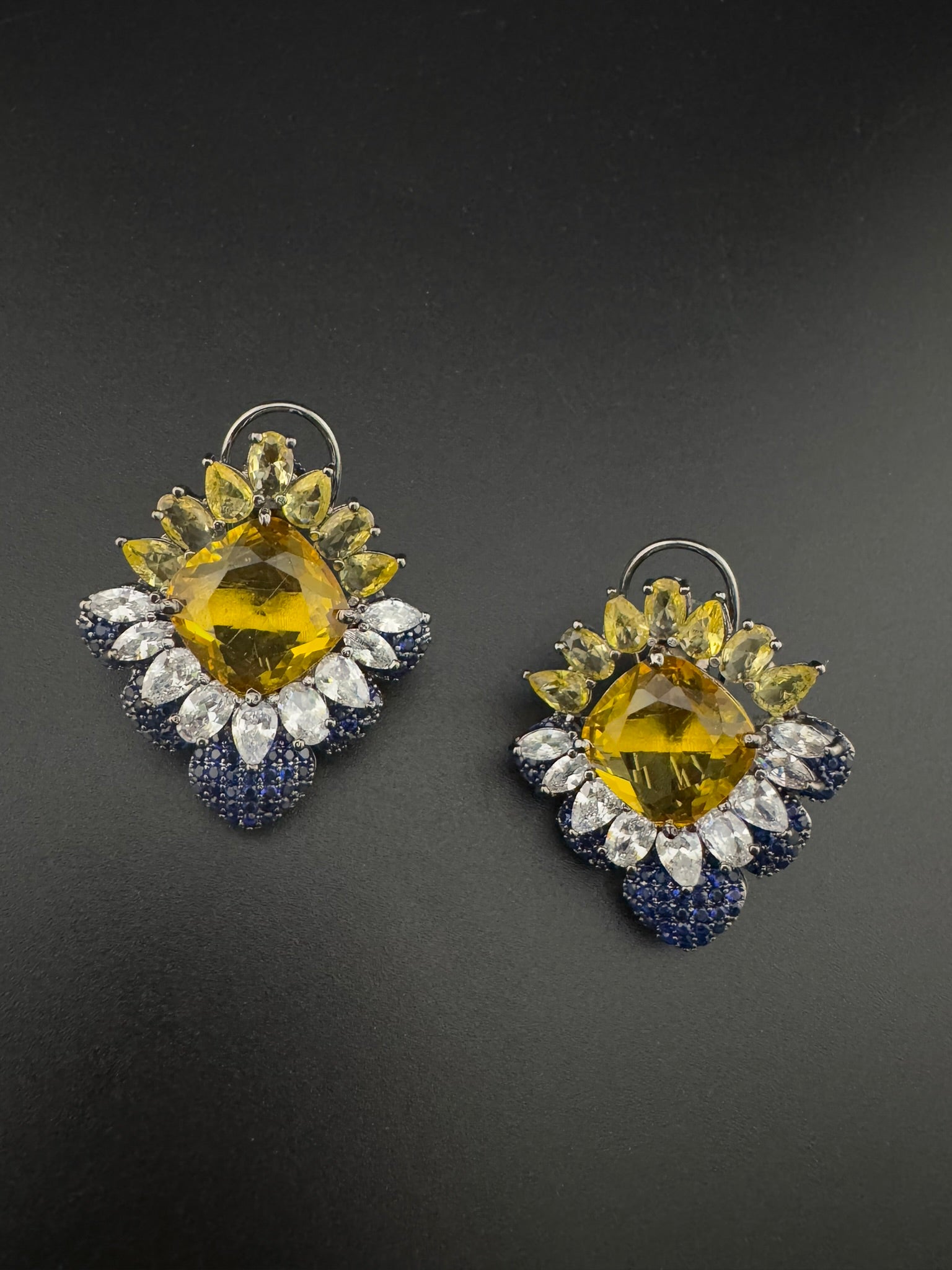 Premium Bow Cubic Zirconia and Swarovski Crystal stone in gold color Studs earrings