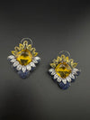 Premium Bow Cubic Zirconia and Swarovski Crystal stone in gold color Studs earrings