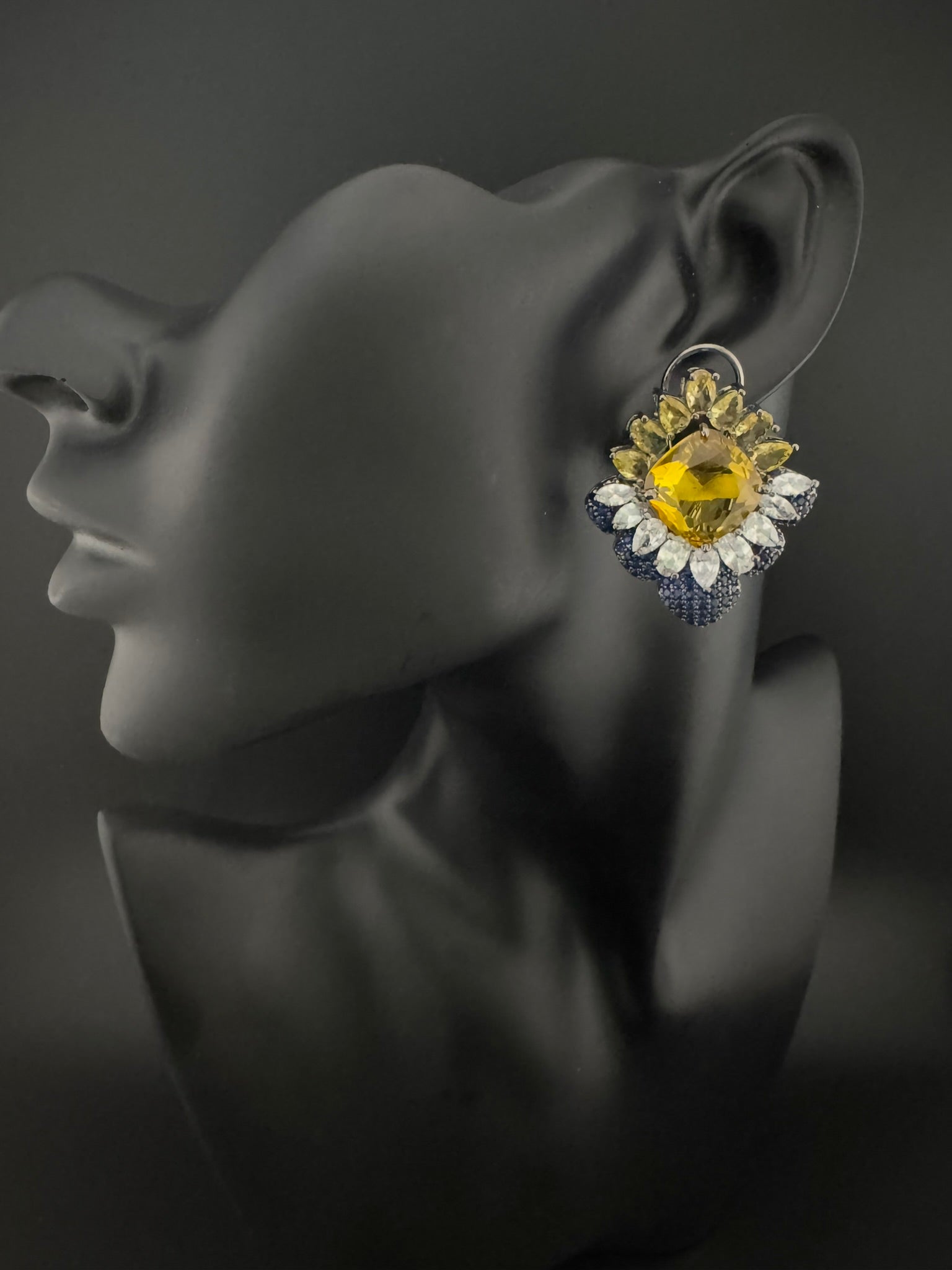 Premium Bow Cubic Zirconia and Swarovski Crystal stone in gold color Studs earrings