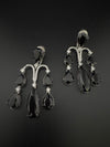Premium Cubic Zirconia and glass stone in silver color is designer Inspired Statement Long earrings