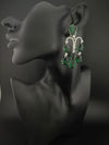 Premium Cubic Zirconia and glass stone in silver color is designer Inspired Statement Long earrings