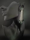 Premium Cubic Zirconia and Crystal stone in silver color is designer Inspired Statement Long earrings