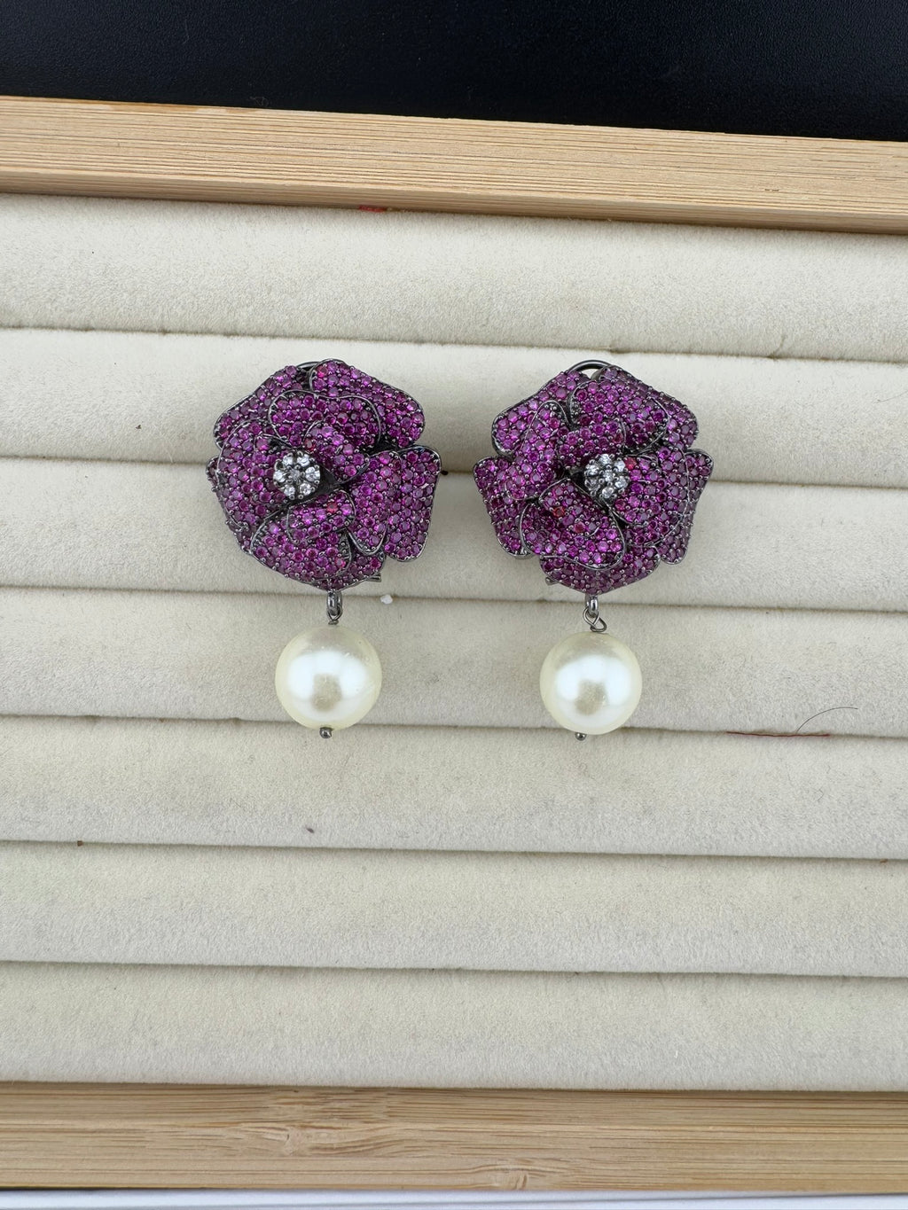 Premium Bow Cubic Zirconia and Swarovski Crystal stone in gold color Studs earrings