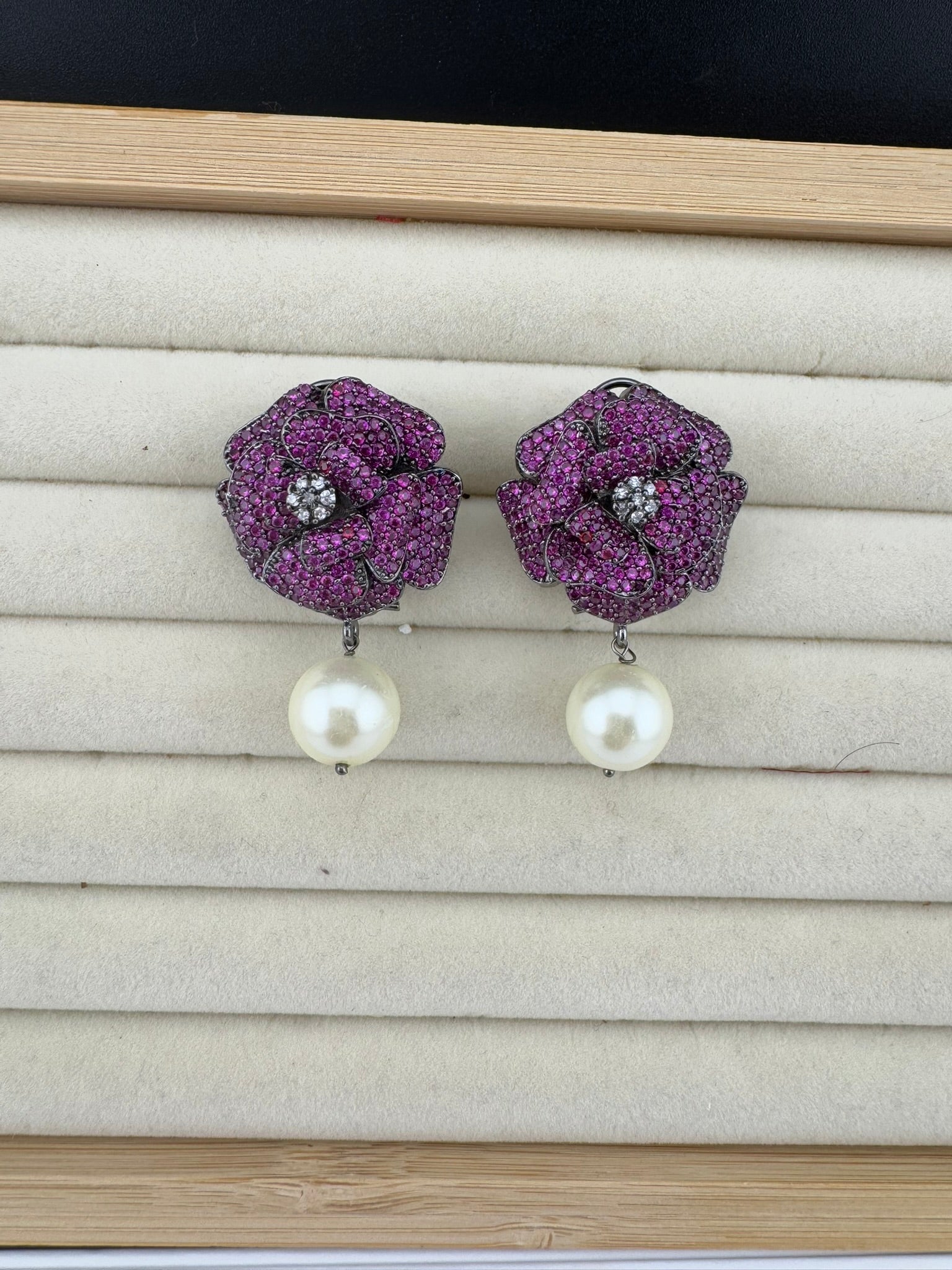 Premium Bow Cubic Zirconia and Swarovski Crystal stone in gold color Studs earrings