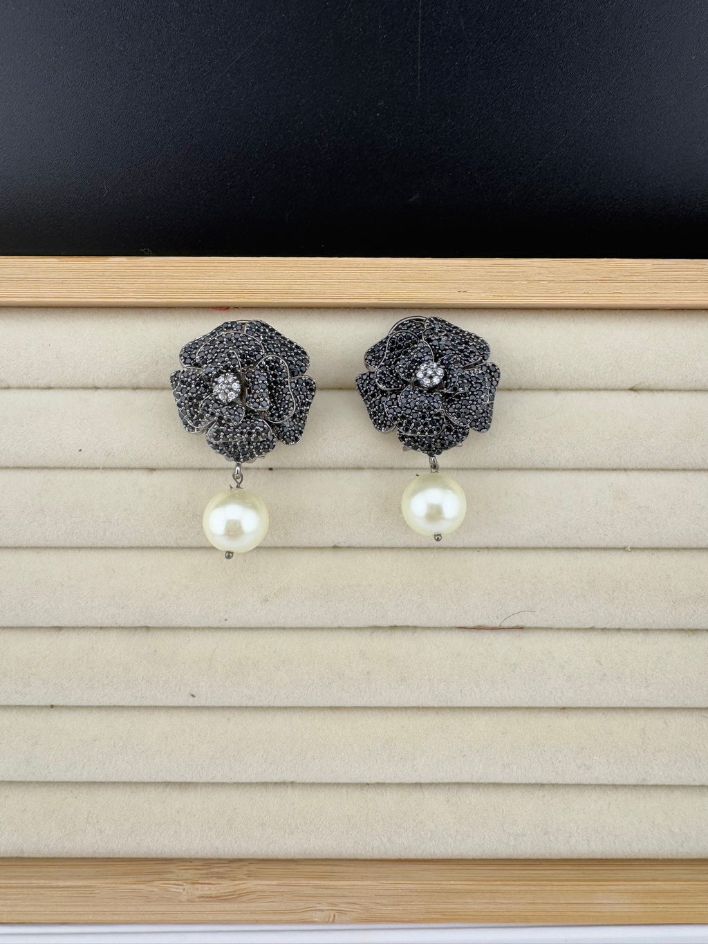 Premium Bow Cubic Zirconia and Swarovski Crystal stone in gold color Studs earrings