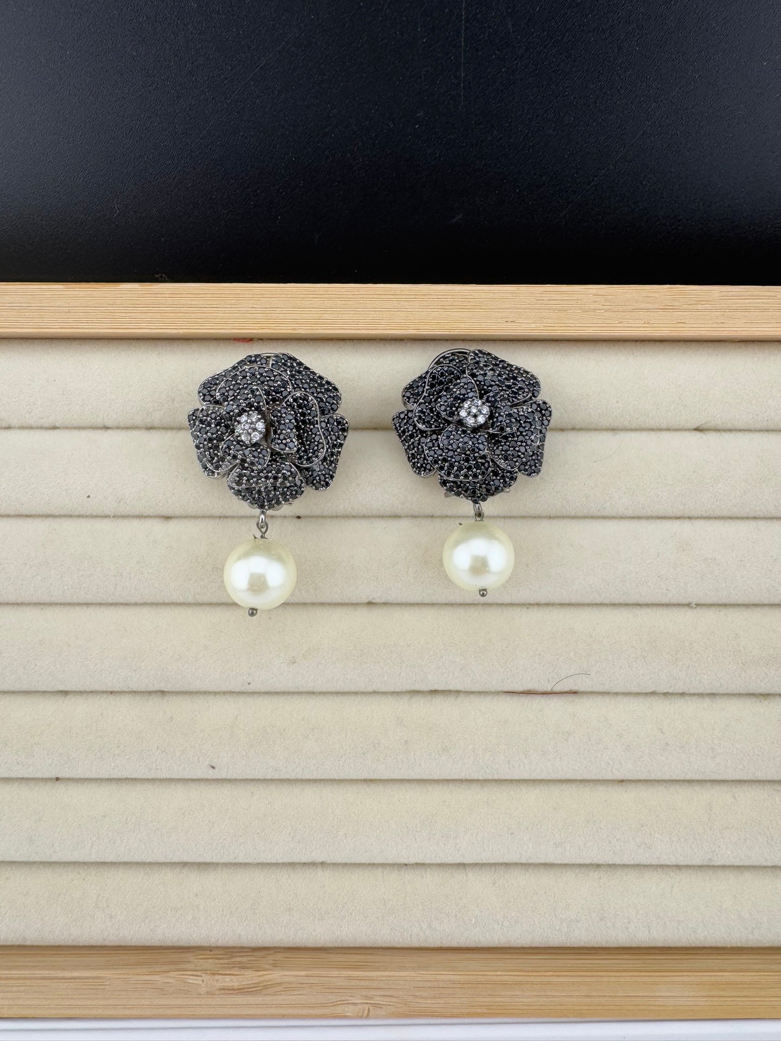 Premium Bow Cubic Zirconia and Swarovski Crystal stone in gold color Studs earrings