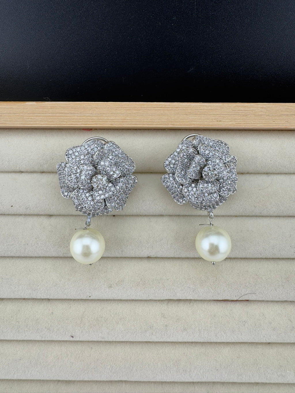 Premium Bow Cubic Zirconia and Swarovski Crystal stone in gold color Studs earrings
