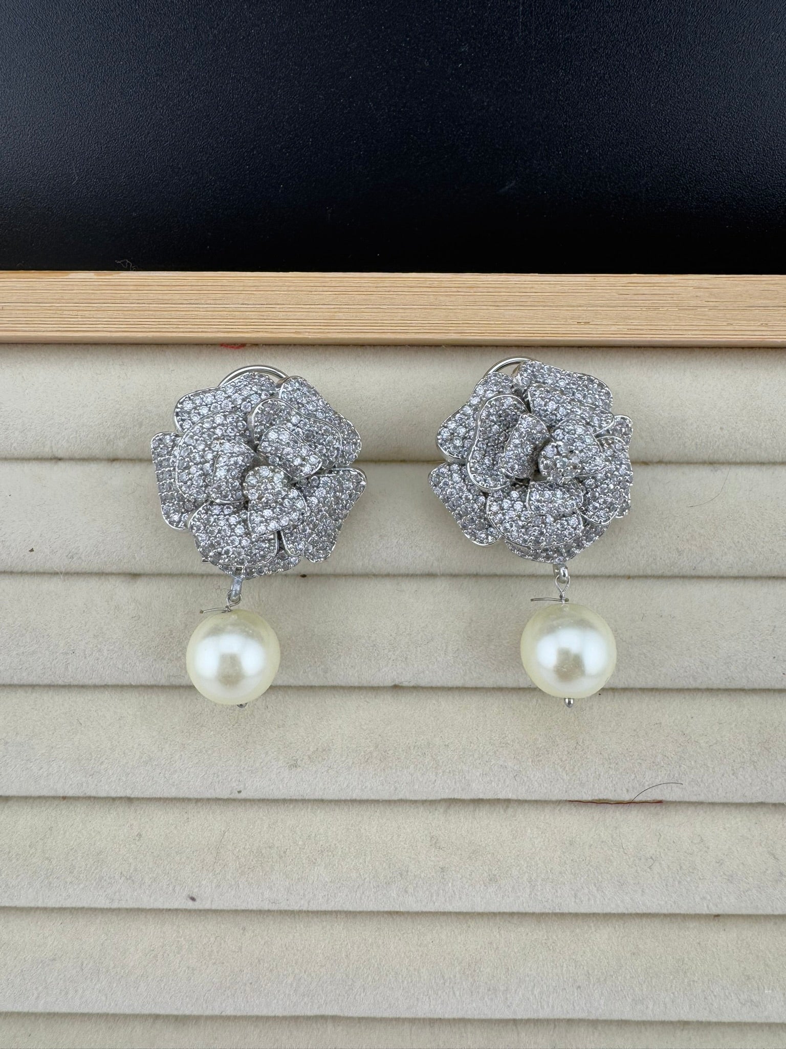 Premium Bow Cubic Zirconia and Swarovski Crystal stone in gold color Studs earrings