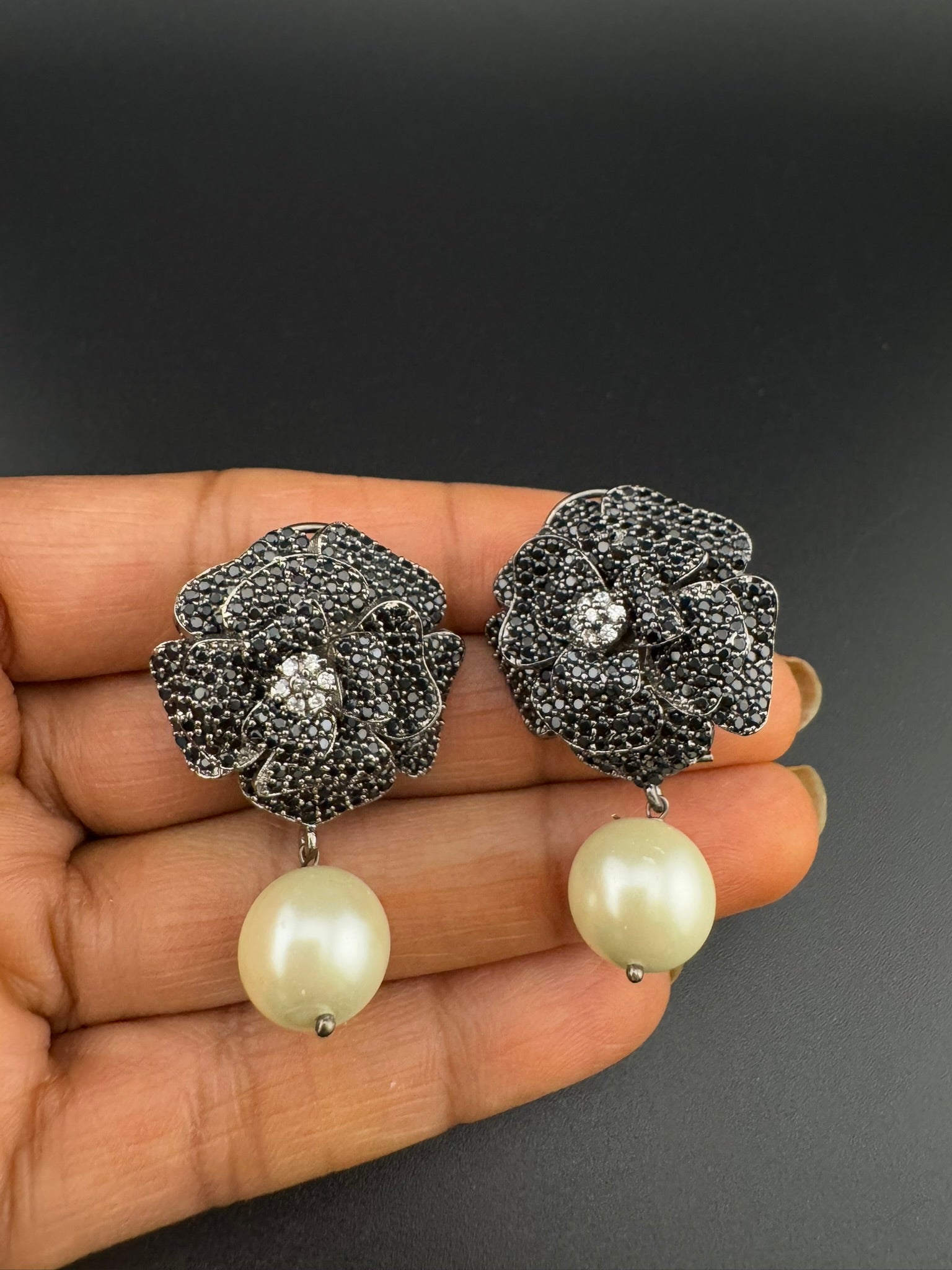 Premium Bow Cubic Zirconia and Swarovski Crystal stone in gold color Studs earrings