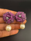 Premium Bow Cubic Zirconia and Swarovski Crystal stone in gold color Studs earrings