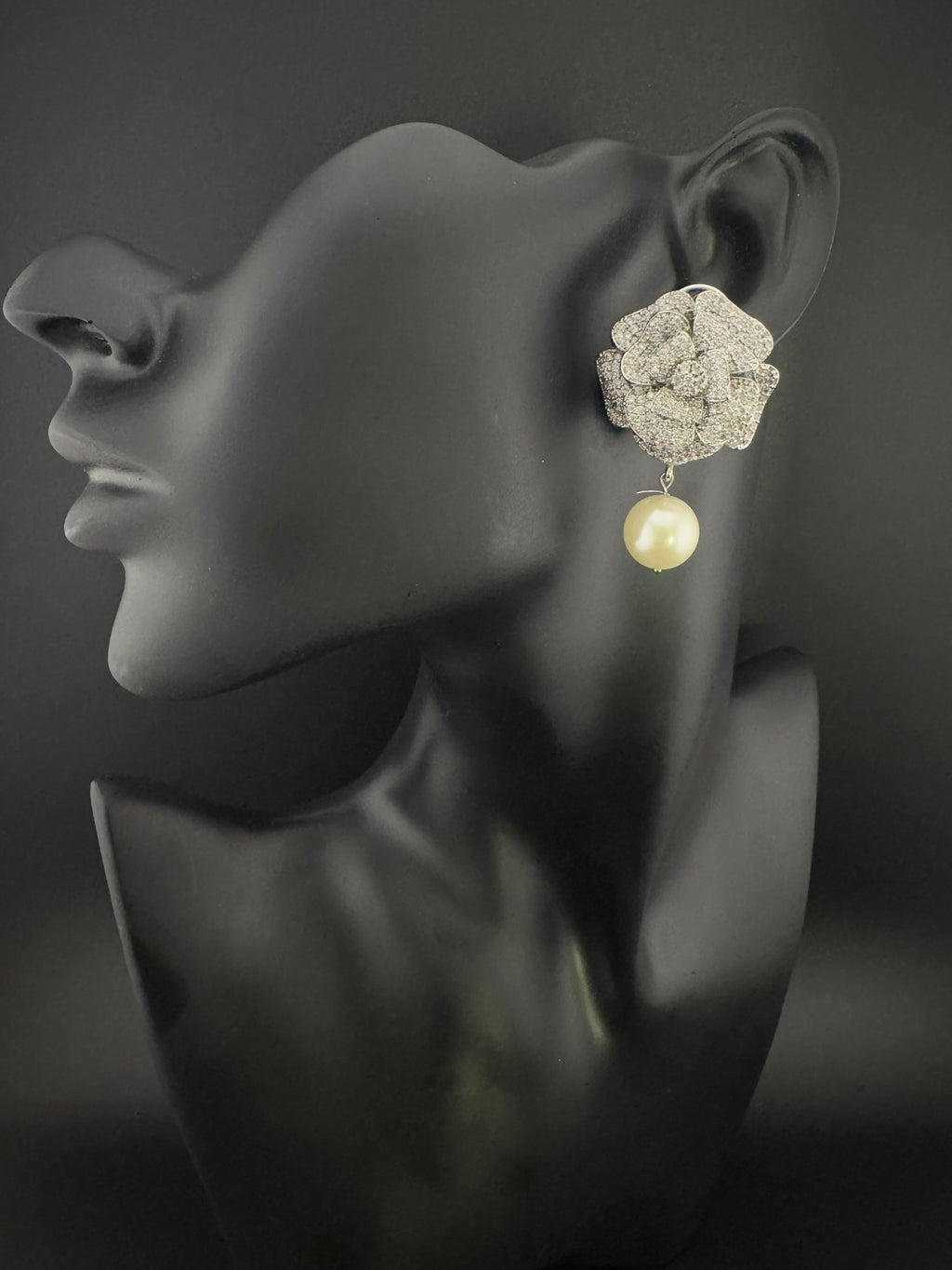 Premium Bow Cubic Zirconia and Swarovski Crystal stone in gold color Studs earrings