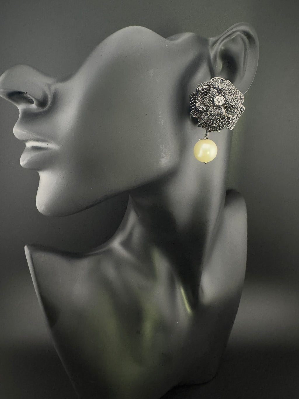 Premium Bow Cubic Zirconia and Swarovski Crystal stone in gold color Studs earrings