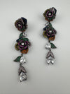 Unique Nano Setting Cubic Zirconia Multicolor Long Rose Earrings