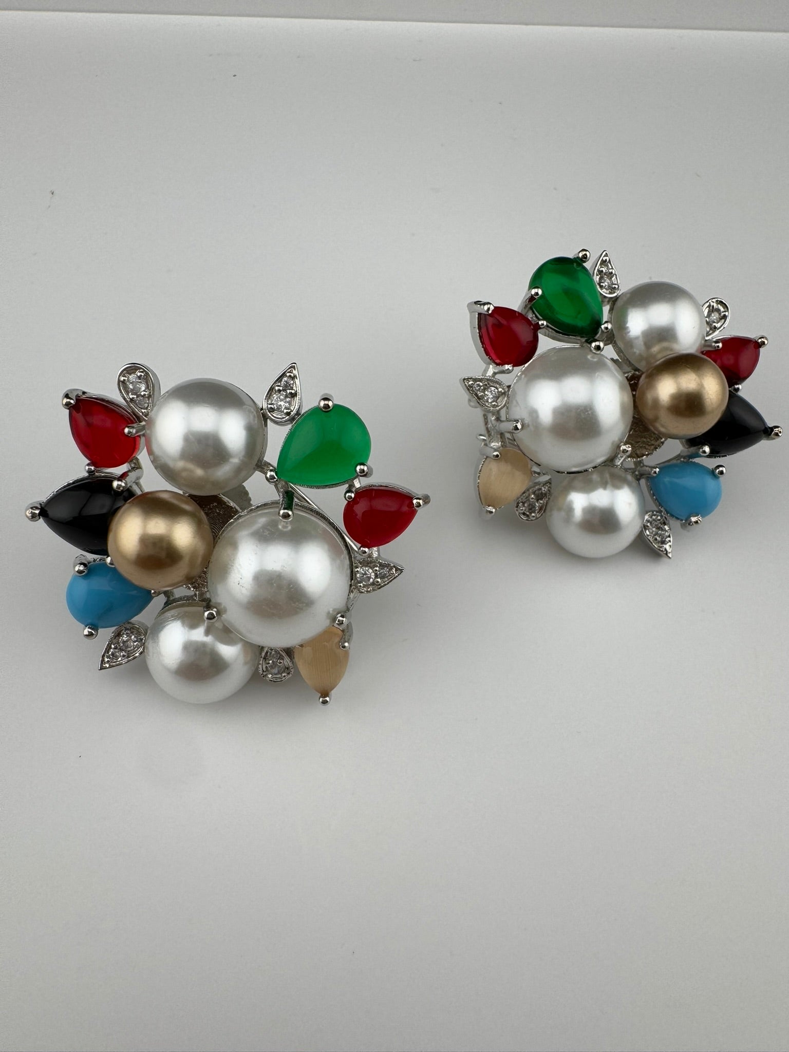 Premium Bow Cubic Zirconia and Swarovski Crystal stone in gold color Studs earrings