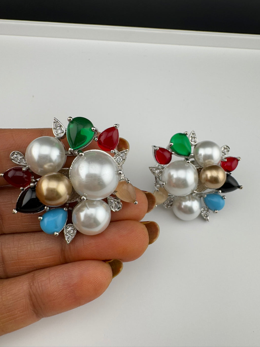 Premium Bow Cubic Zirconia and Swarovski Crystal stone in gold color Studs earrings