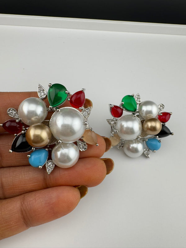 Premium Bow Cubic Zirconia and Swarovski Crystal stone in gold color Studs earrings