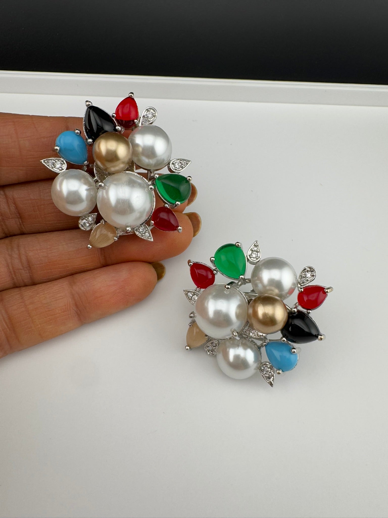 Premium Bow Cubic Zirconia and Swarovski Crystal stone in gold color Studs earrings