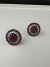 Premium Nano Setting Cubic Zirconia is Victorian designer Inspired Statement Ruby Stud earring
