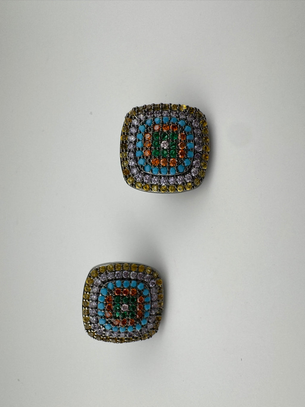 Premium Nano Setting Cubic Zirconia is Victorian designer Inspired Statement Square Stud earring