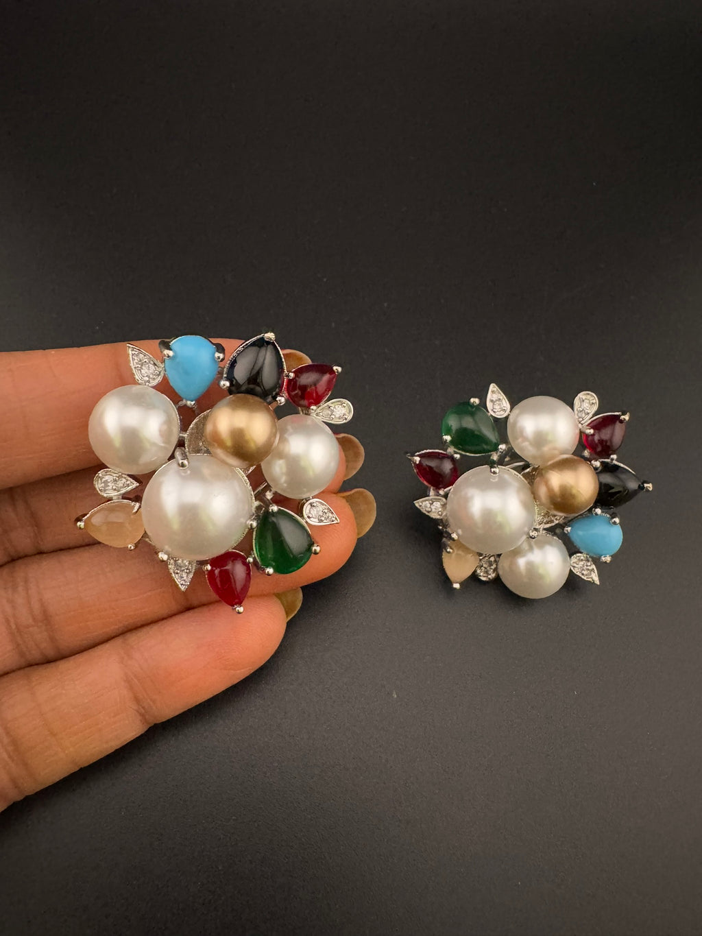 Premium Bow Cubic Zirconia and Swarovski Crystal stone in gold color Studs earrings