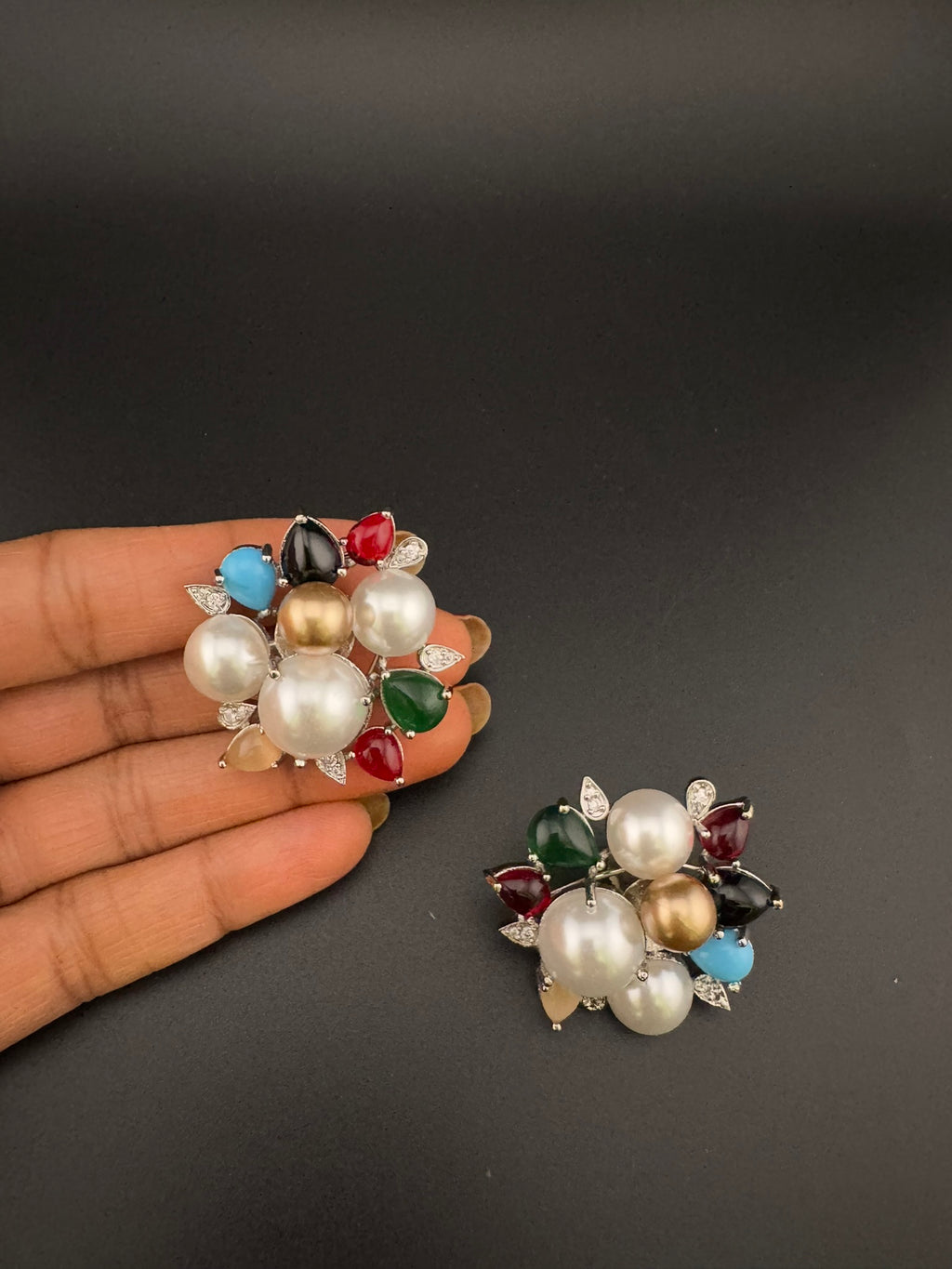 Premium Bow Cubic Zirconia and Swarovski Crystal stone in gold color Studs earrings